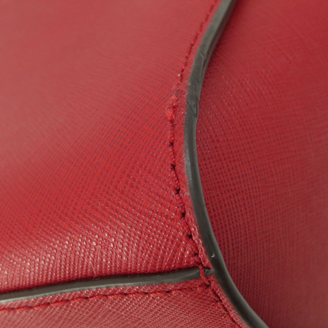 MICHAEL KORS Shoulder Bag leather Red logo Women Used Authentic