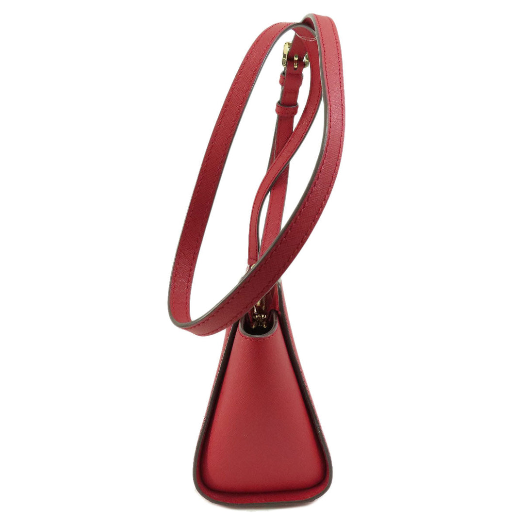 MICHAEL KORS Shoulder Bag leather Red logo Women Used Authentic