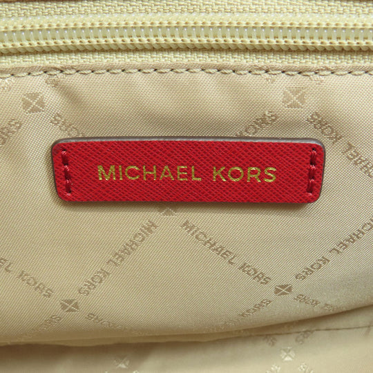 MICHAEL KORS Shoulder Bag leather Red logo Women Used Authentic