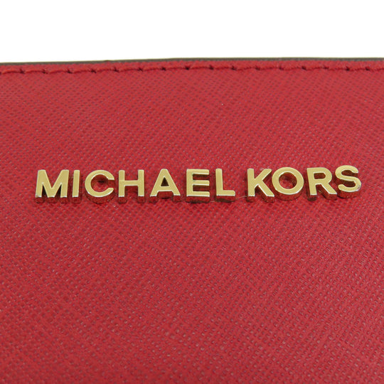 MICHAEL KORS Shoulder Bag leather Red logo Women Used Authentic