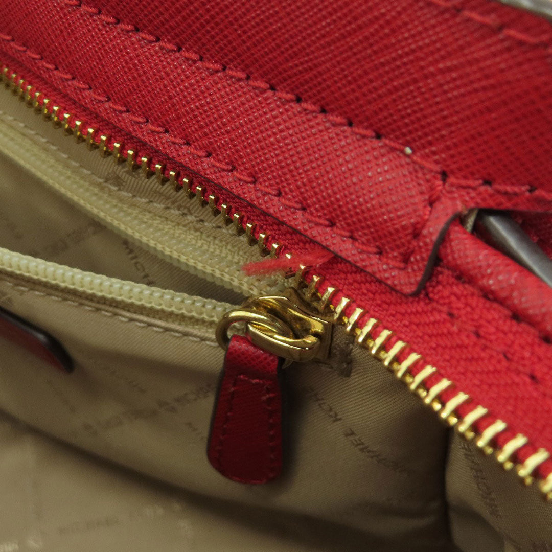 MICHAEL KORS Shoulder Bag leather Red logo Women Used Authentic