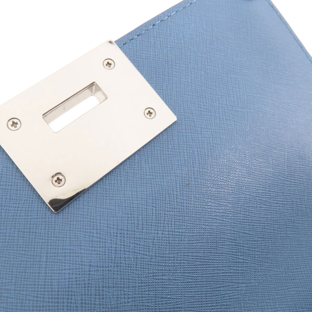 MICHAEL KORS Handbag leather blue 2WAY Women Used Authentic