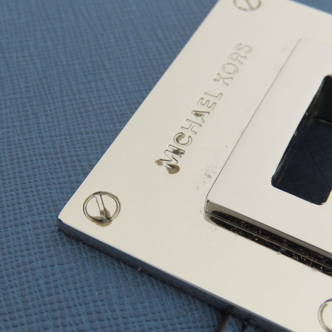 MICHAEL KORS Handbag leather blue 2WAY Women Used Authentic