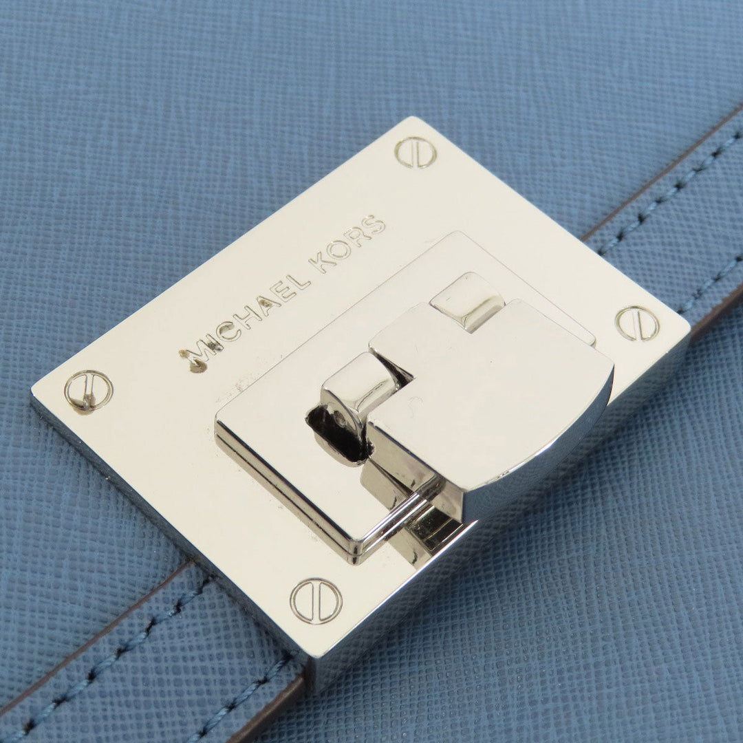 MICHAEL KORS Handbag leather blue 2WAY Women Used Authentic