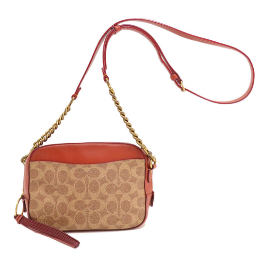 COACH Shoulder Bag 31208 PVC Brown Signature