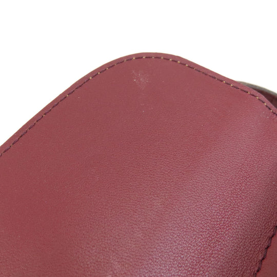 CARTIER Shoulder Bag leather wine-red Must Line Women Used Authentic