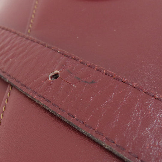 CARTIER Shoulder Bag leather wine-red Must Line Women Used Authentic