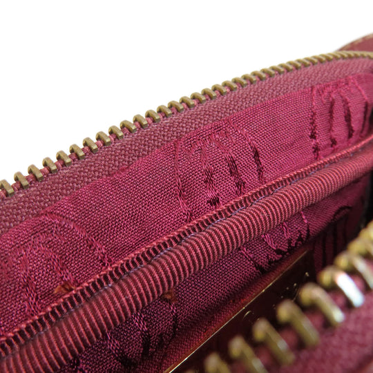 CARTIER Shoulder Bag leather wine-red Must Line Women Used Authentic