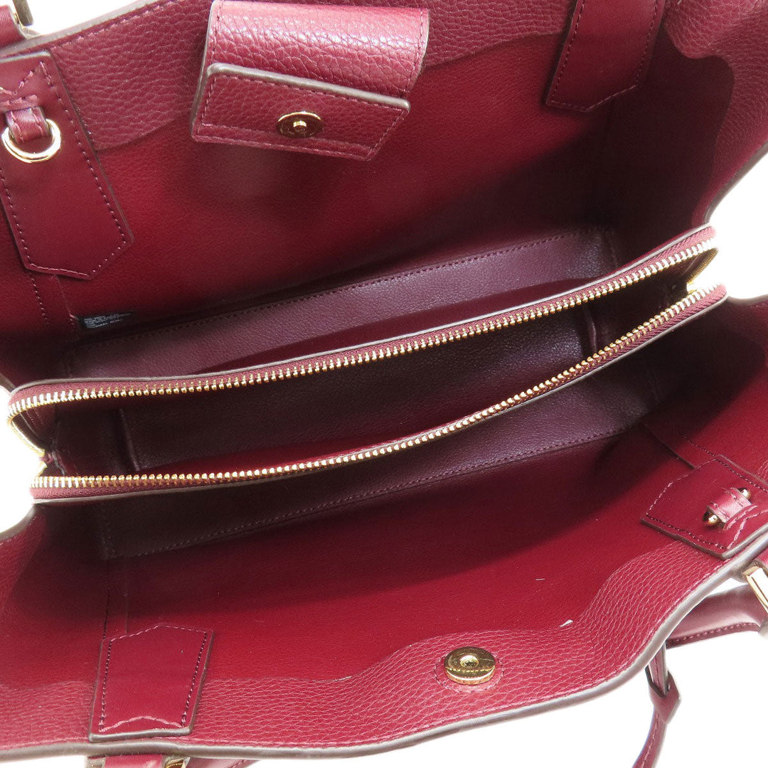 MICHAEL KORS Handbag leather Red 2WAY Women Used Authentic