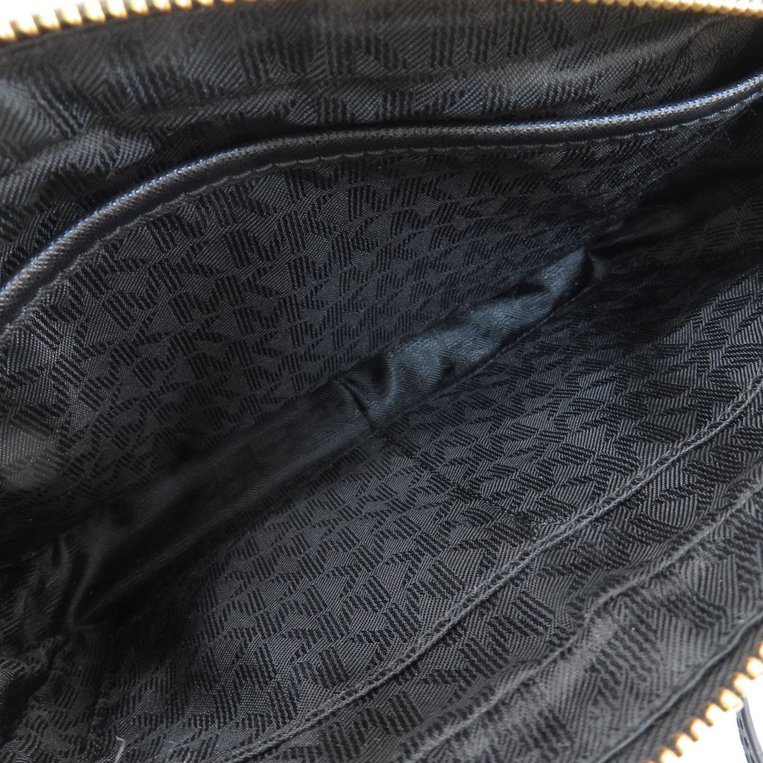 MICHAEL KORS Shoulder Bag leather black logo Women Used Authentic