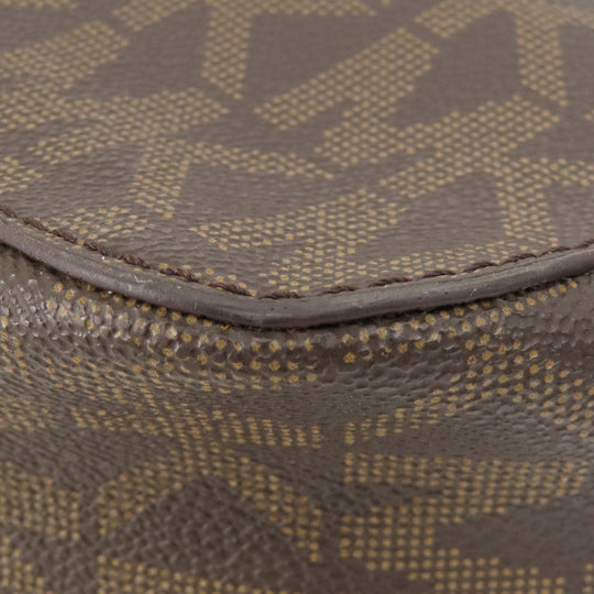 MICHAEL KORS Shoulder Bag Leather, Coated Canvas Brown MK signature Women Used Authentic