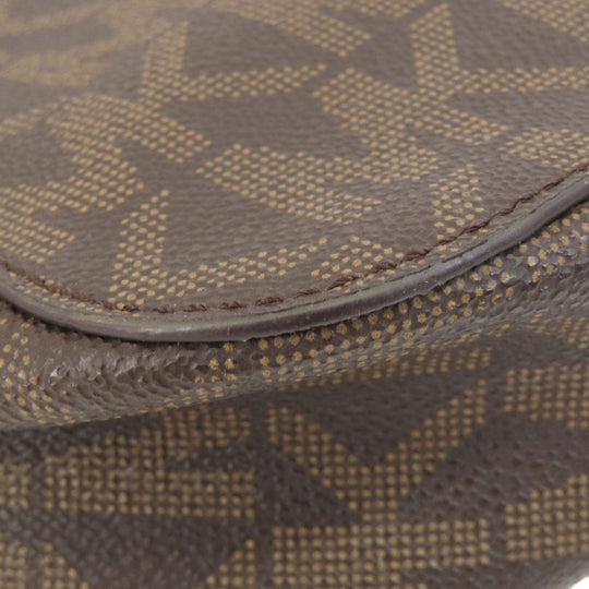MICHAEL KORS Shoulder Bag Leather, Coated Canvas Brown MK signature Women Used Authentic