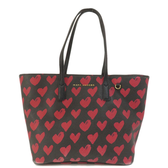 MARC JACOBS Tote Bag PVC black Heart Pattern Women Used Authentic