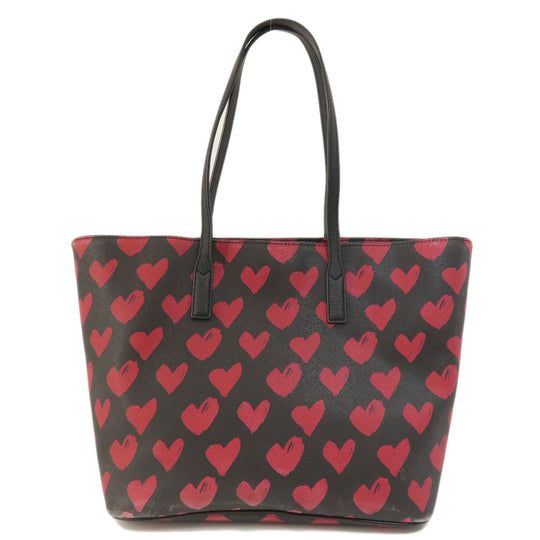 MARC JACOBS Tote Bag PVC black Heart Pattern Women Used Authentic