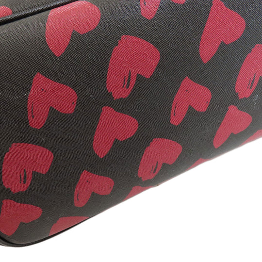 MARC JACOBS Tote Bag PVC black Heart Pattern Women Used Authentic