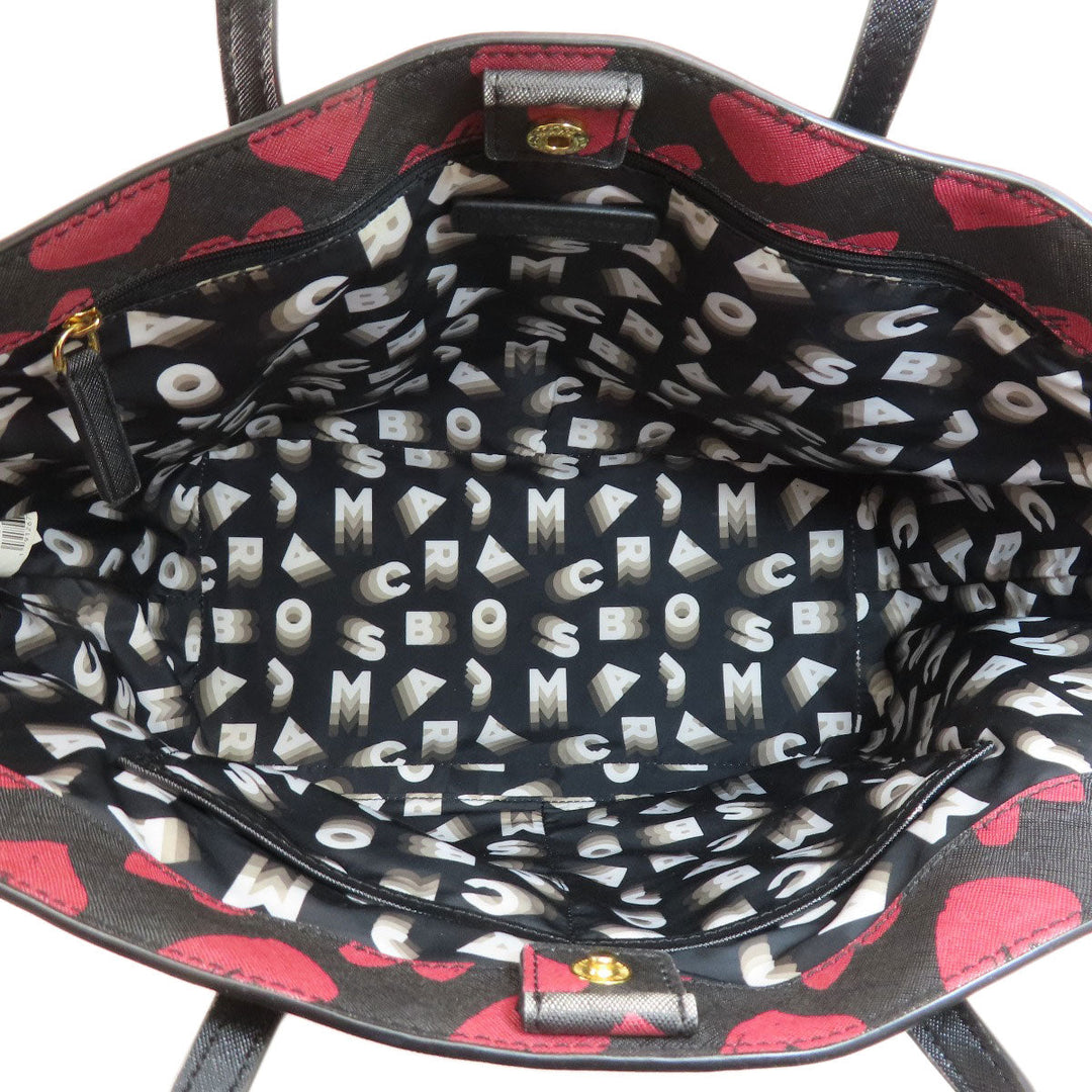 MARC JACOBS Tote Bag PVC black Heart Pattern Women Used Authentic