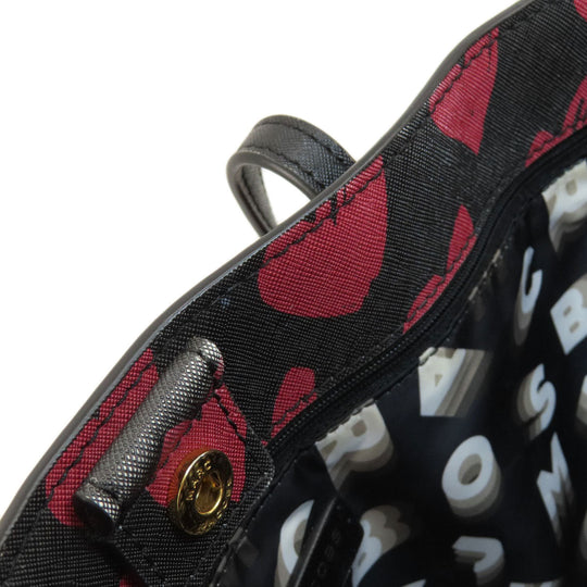 MARC JACOBS Tote Bag PVC black Heart Pattern Women Used Authentic