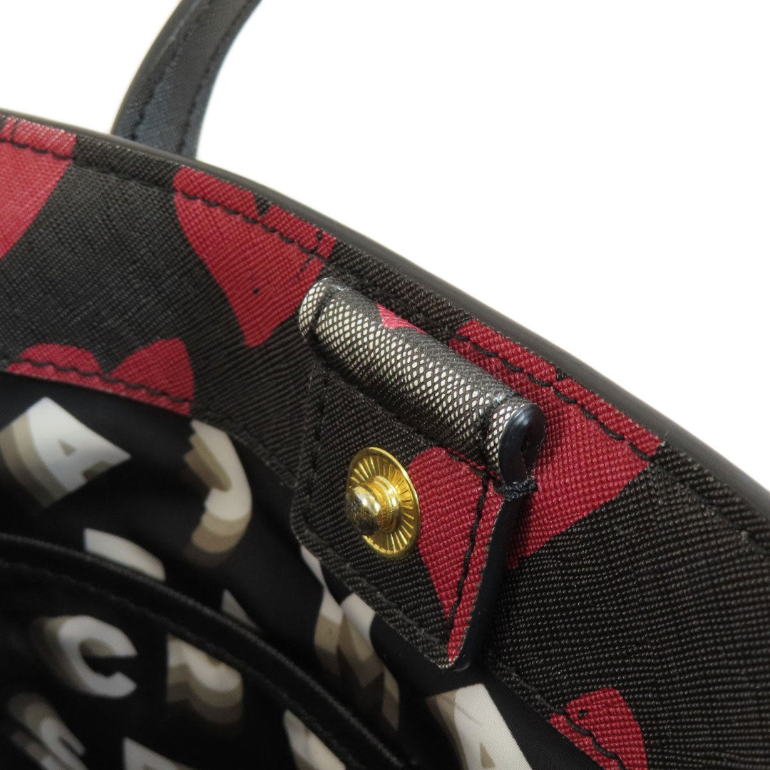 MARC JACOBS Tote Bag PVC black Heart Pattern Women Used Authentic