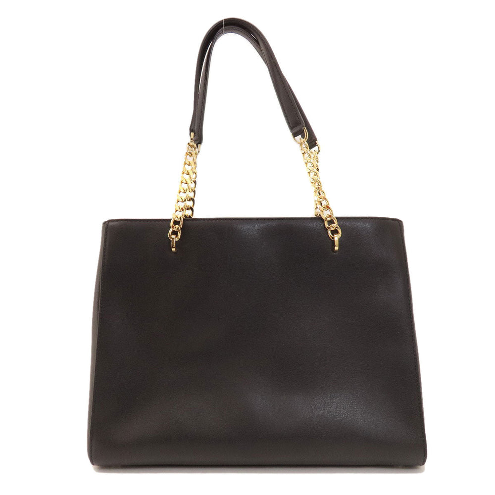 MICHAEL KORS Tote Bag leather black logo Women Used Authentic