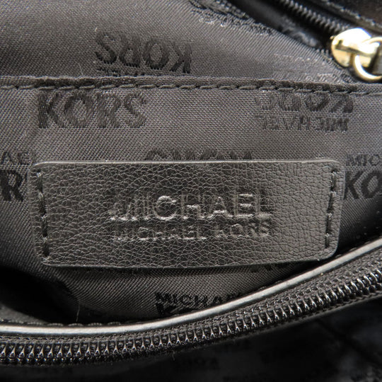 MICHAEL KORS Tote Bag leather black logo Women Used Authentic