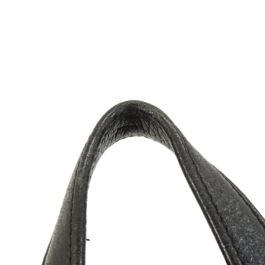 MCM Backpack leather black logo Women Used Authentic