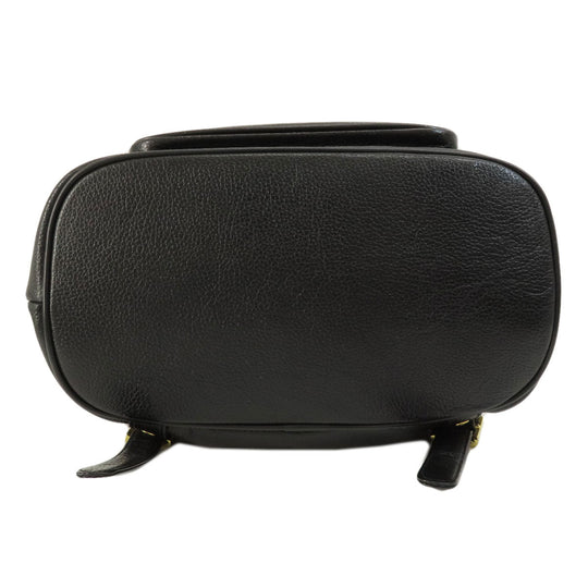 MCM Backpack leather black logo Women Used Authentic