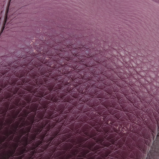 Tory Burch Tote Bag leather purple logo 2WAY Women Used Authentic