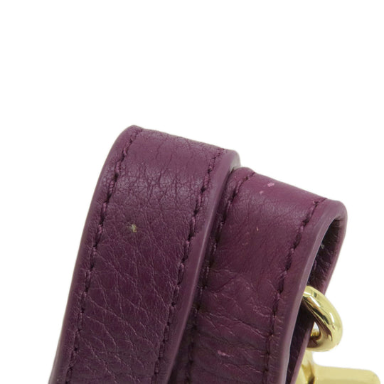 Tory Burch Tote Bag leather purple logo 2WAY Women Used Authentic