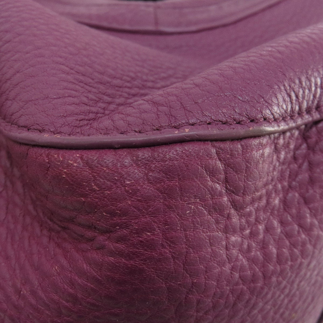 Tory Burch Tote Bag leather purple logo 2WAY Women Used Authentic