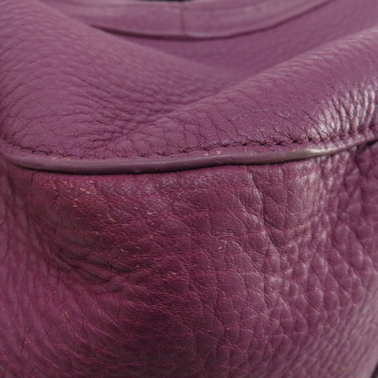 Tory Burch Tote Bag leather purple logo 2WAY Women Used Authentic