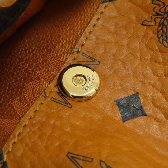 MCM Shoulder Bag leather Brown logo Women Used Authentic