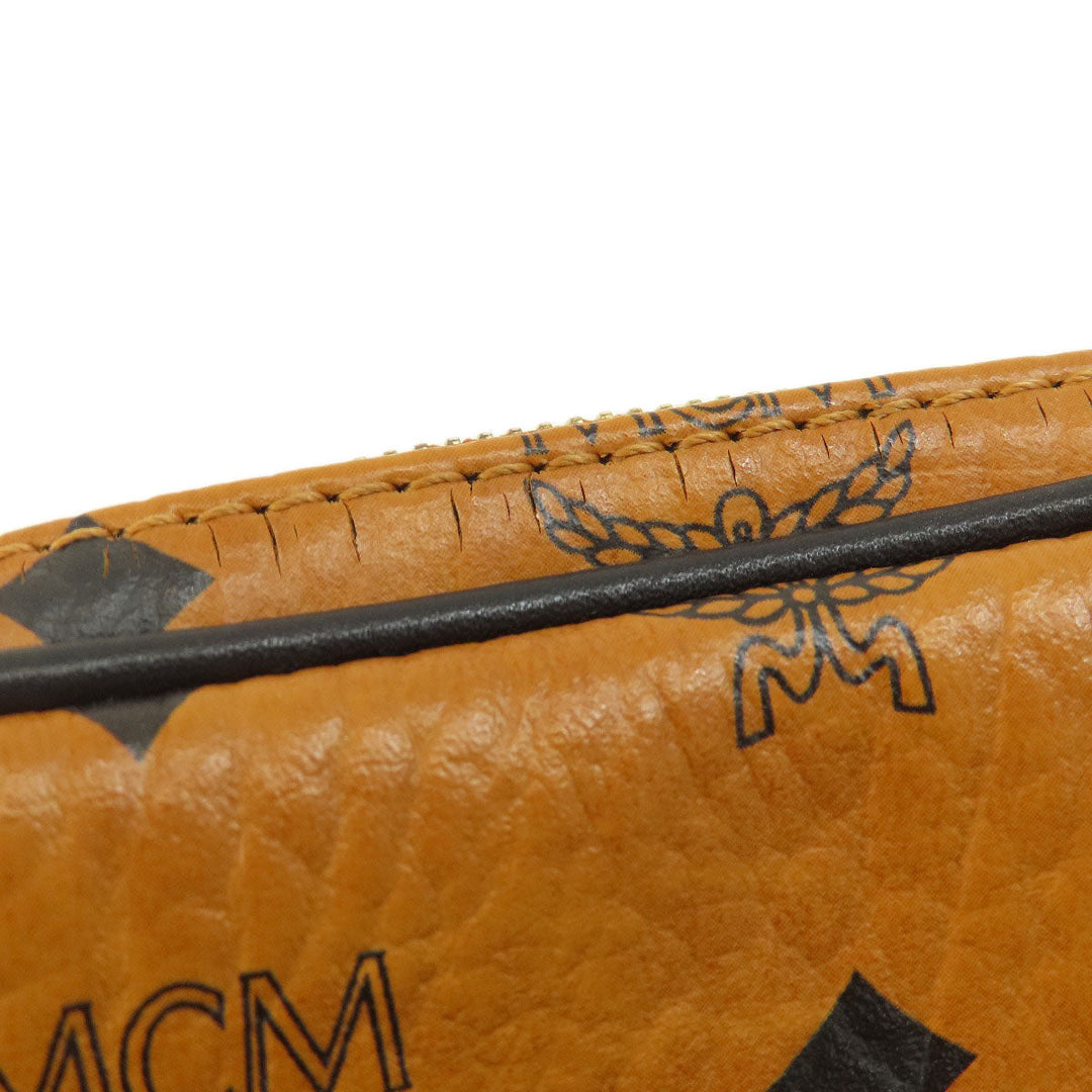 MCM Shoulder Bag leather Brown logo Women Used Authentic