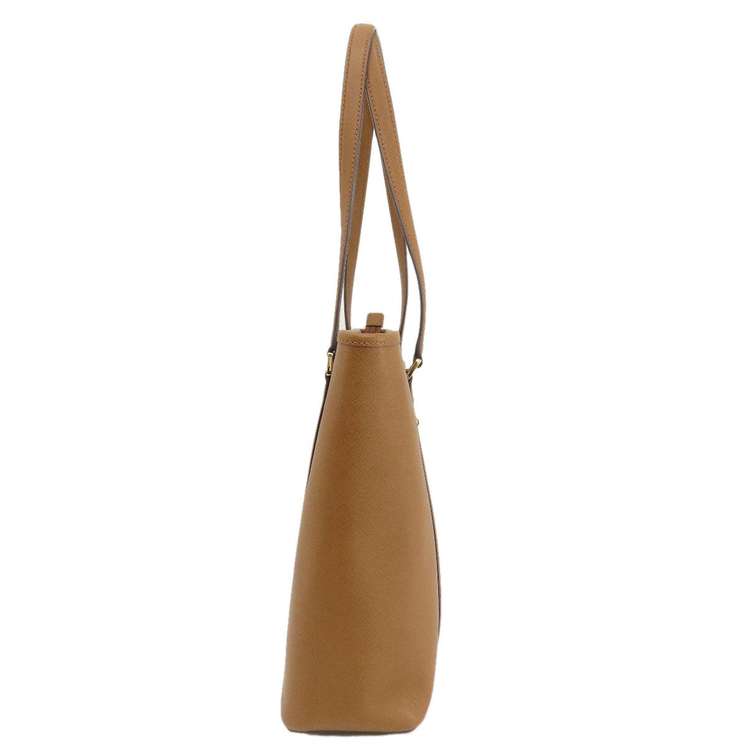 MICHAEL KORS Tote Bag leather Brown logoMetal Women Used Authentic