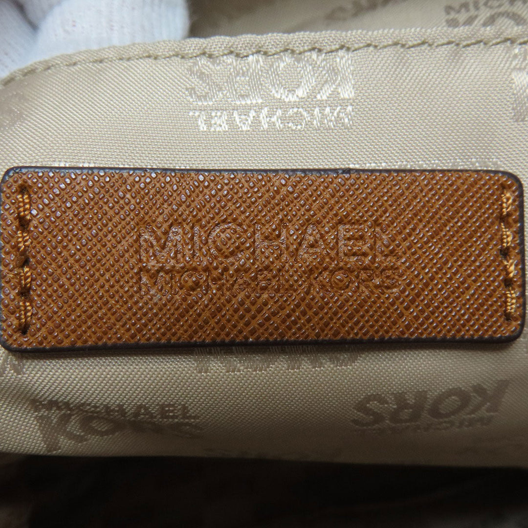 MICHAEL KORS Tote Bag leather Brown logoMetal Women Used Authentic