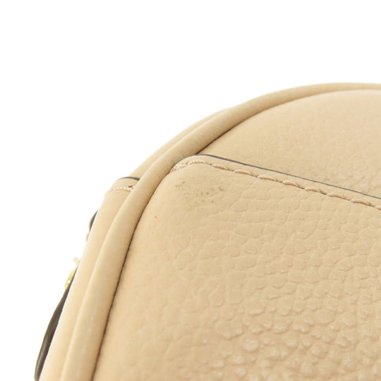 MICHAEL KORS Shoulder Bag leather beige logo Women Used Authentic