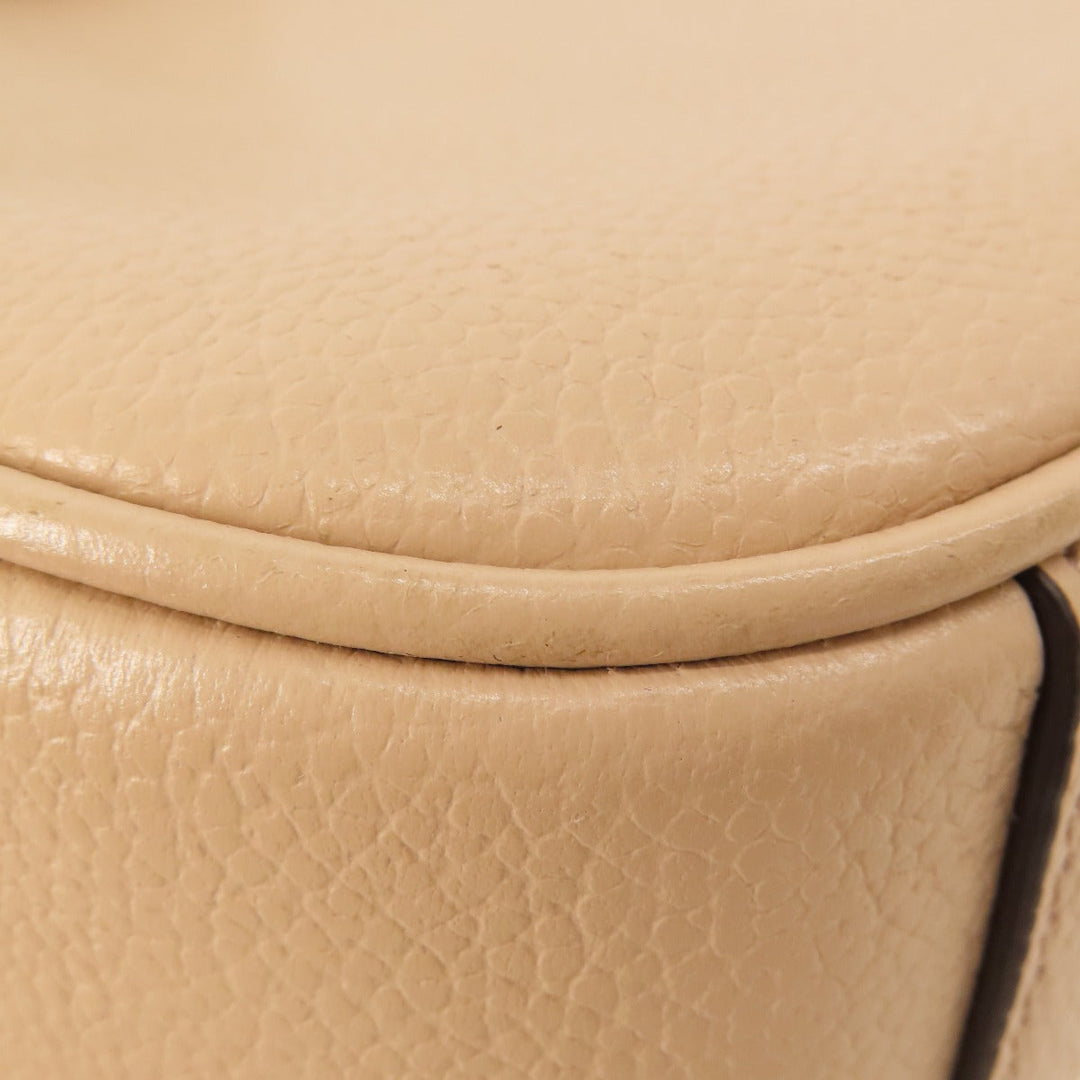 MICHAEL KORS Shoulder Bag leather beige logo Women Used Authentic