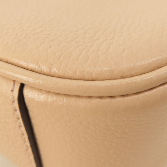 MICHAEL KORS Shoulder Bag leather beige logo Women Used Authentic