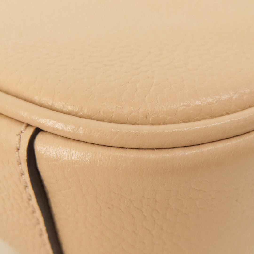 MICHAEL KORS Shoulder Bag leather beige logo Women Used Authentic