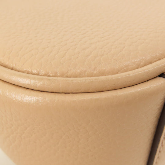 MICHAEL KORS Shoulder Bag leather beige logo Women Used Authentic