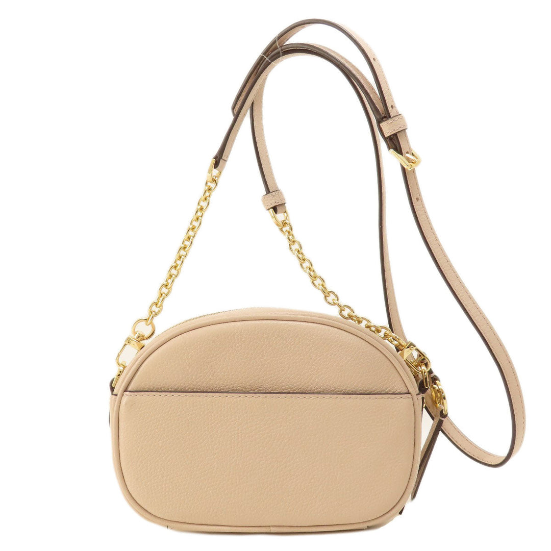 MICHAEL KORS Shoulder Bag leather beige logo Women Used Authentic