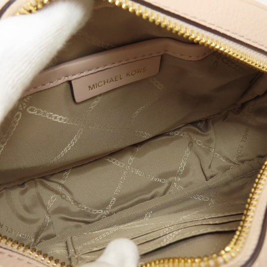 MICHAEL KORS Shoulder Bag leather beige logo Women Used Authentic