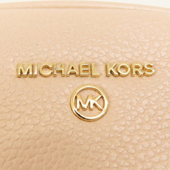 MICHAEL KORS Shoulder Bag leather beige logo Women Used Authentic