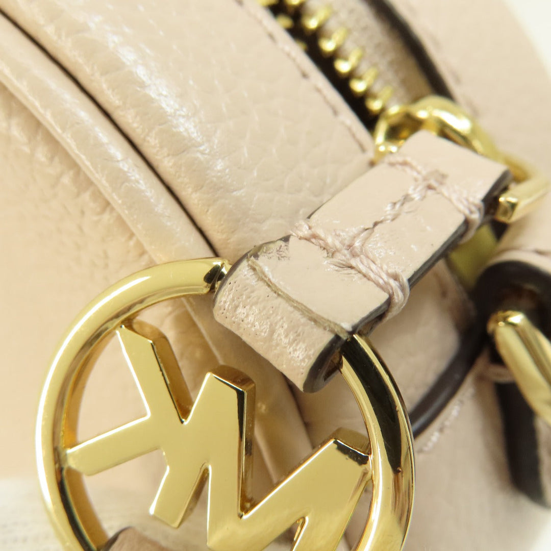 MICHAEL KORS Shoulder Bag leather beige logo Women Used Authentic