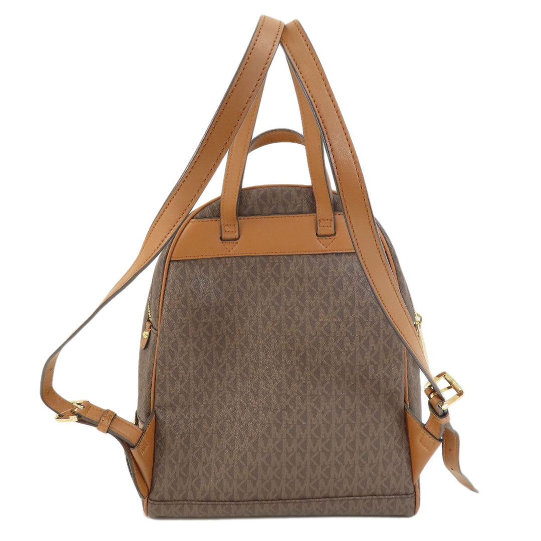 MICHAEL KORS Backpack Coated canvas Brown MK signature