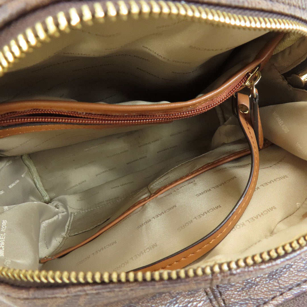 MICHAEL KORS Backpack Coated canvas Brown MK signature