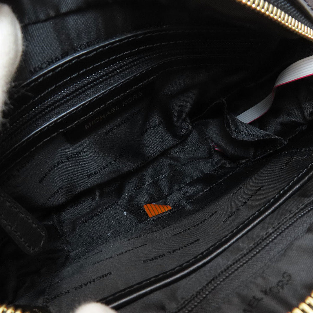 MICHAEL KORS Shoulder Bag PVC black Guinea fireworks motif Women Used Authentic