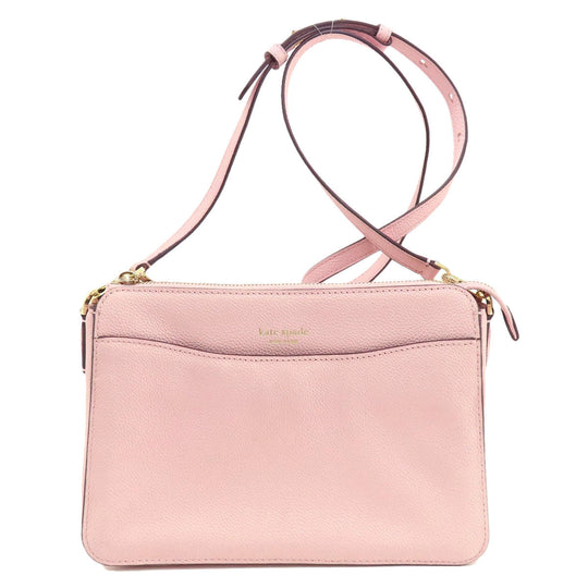 Kate Spade Shoulder Bag leather pink logo