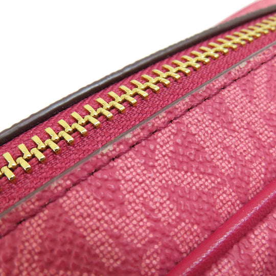 MICHAEL KORS Shoulder Bag PVC pink MK signature Women Used Authentic
