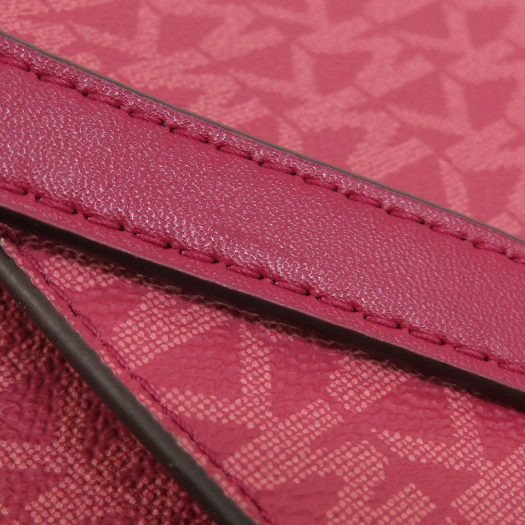 MICHAEL KORS Shoulder Bag PVC pink MK signature Women Used Authentic