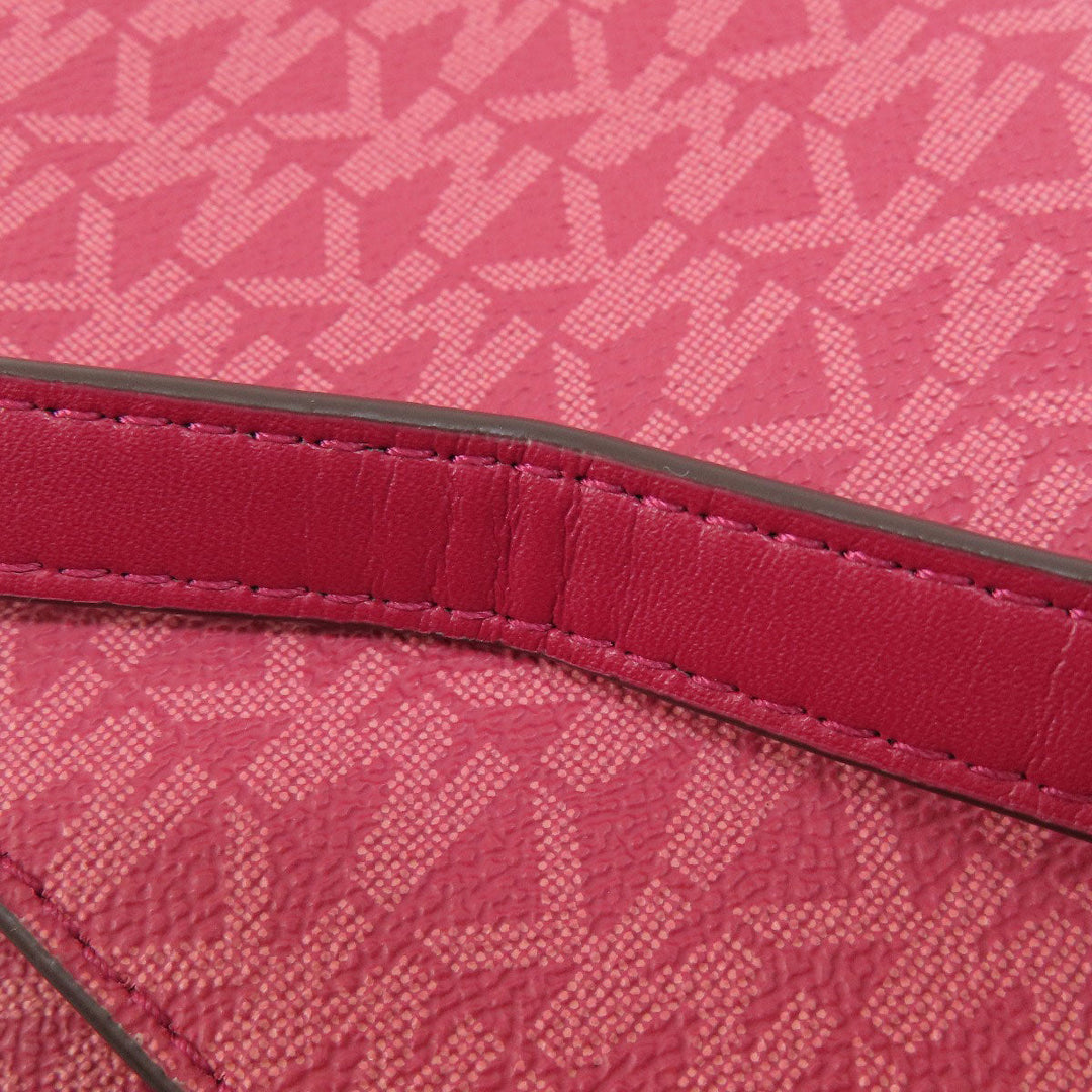 MICHAEL KORS Shoulder Bag PVC pink MK signature Women Used Authentic